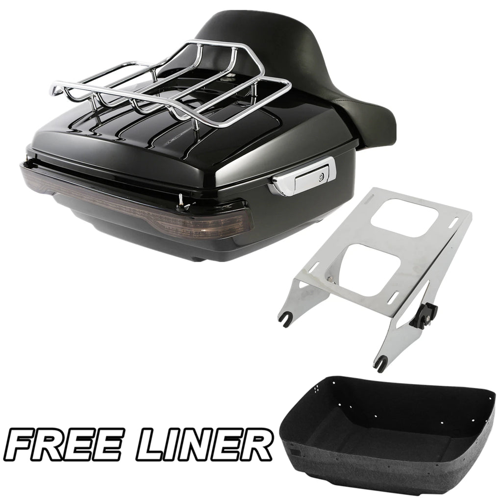 King Trunk Mount Rack & LED Tail Light for Harley Touring Electra Glide (2014–2025)
