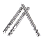 Set of 3 Carbide End Mills 3/16" 3 Flute 9/16" LOC 2" Length