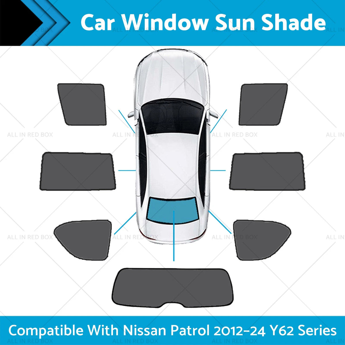 Set of 2 Car Window Sun Shades UV Guard for Nissan Patrol Y62 (2012–2024)