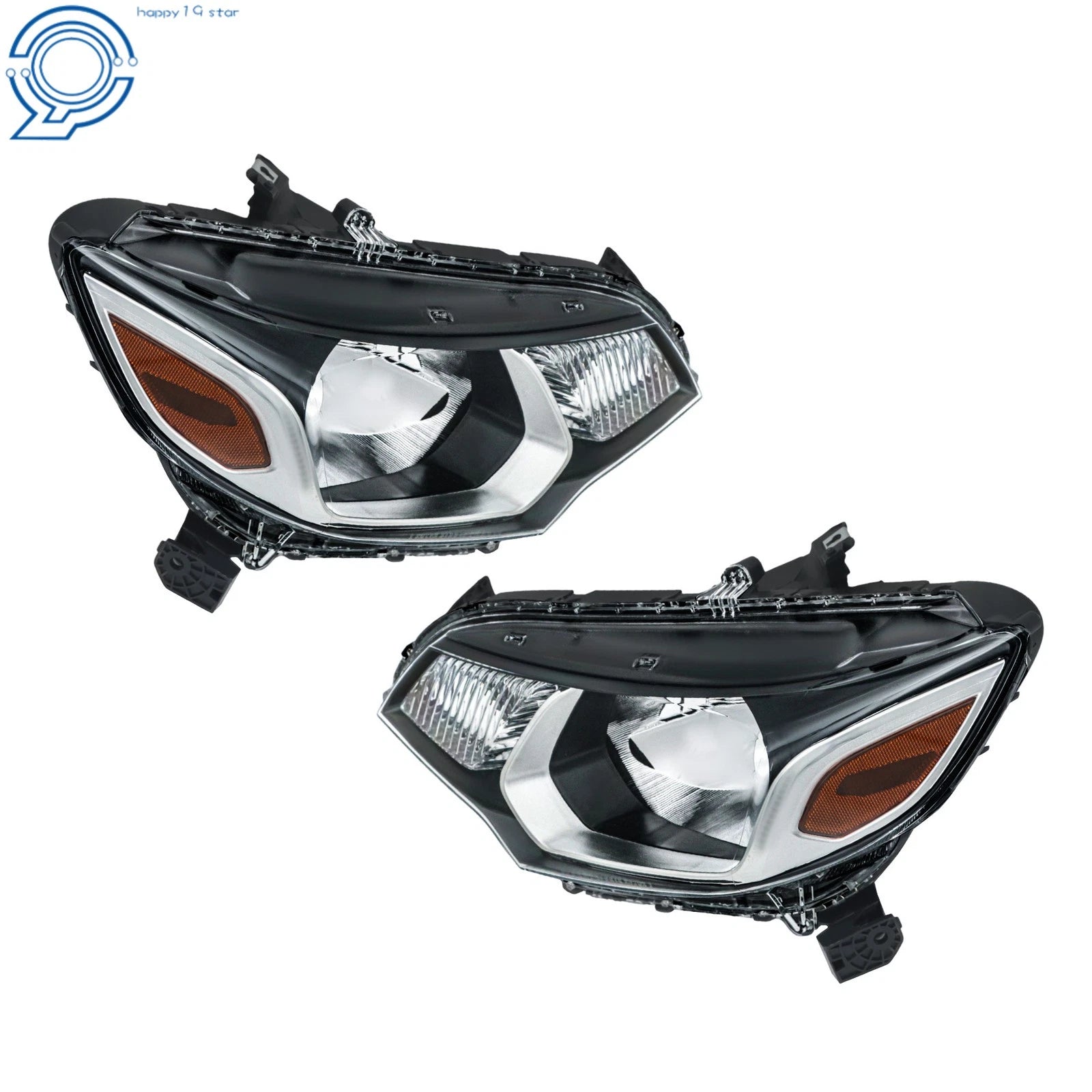 Halogen H4 Type Headlights Chrome Pair for Honda Fit (2015–2017)