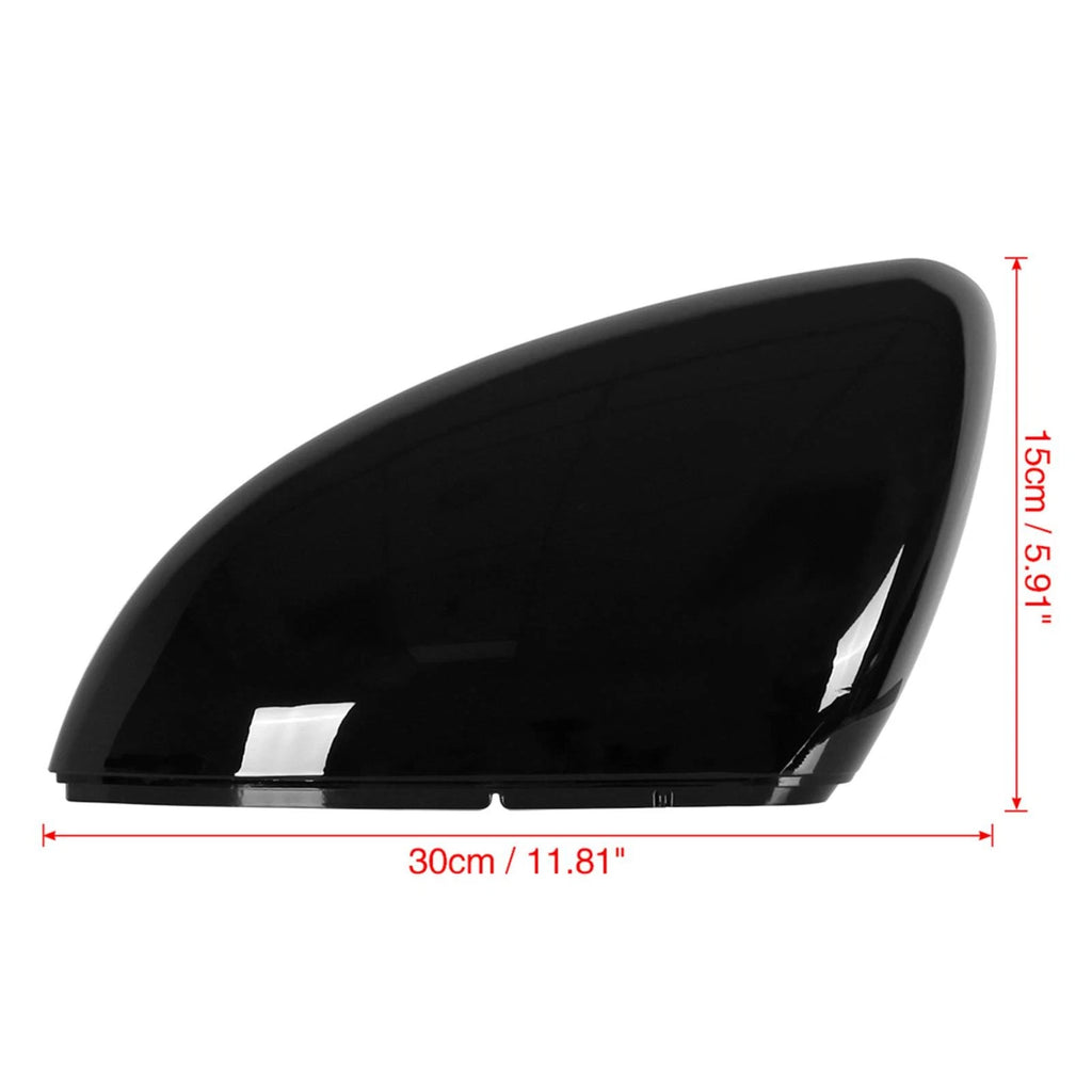 Pair Rear View Mirror Cover Cap Glossy Black for Volkswagen Golf 7 (2015–2021)