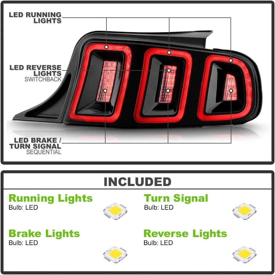 Sequential LED Tail Lights for Ford Mustang (2010–2014)