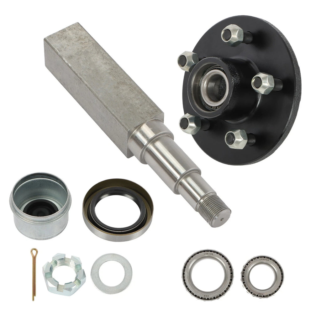 Square Trailer Hub with Bearing Kit for 3500 lbs Axle (5 on 4.5")