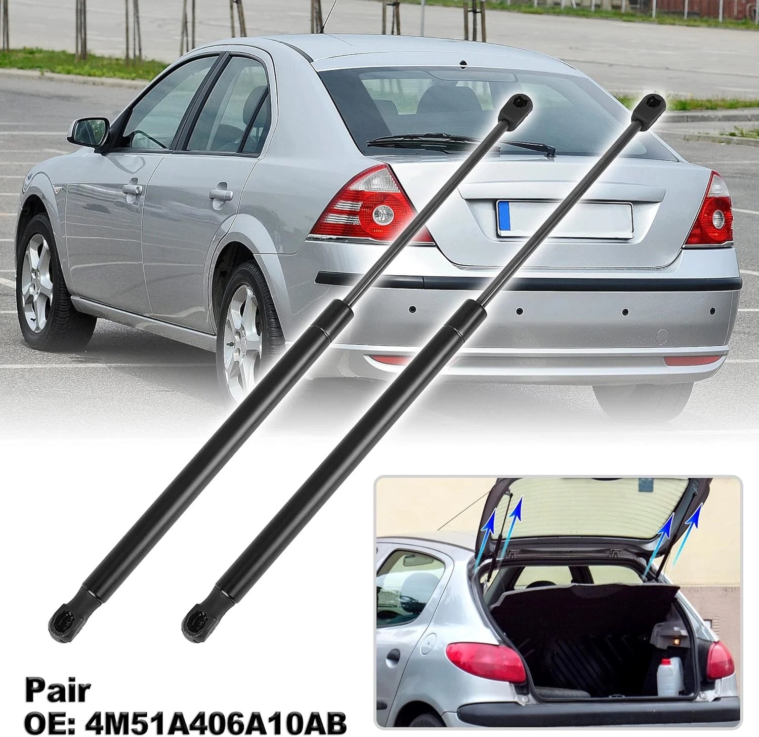 Set of 2 Rear Liftgate Gas Struts for Ford Focus (2004–2011)