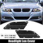 2X Fog Light Grille Black for BMW 328i (2009–2010) 51117198901