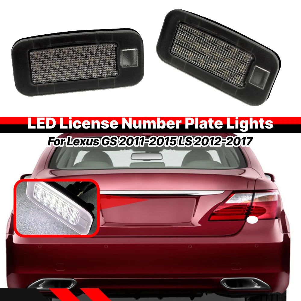 LED White Number Plate Lights for Lexus GS350 GS460 GS450h LS460 LS600h (2007–2019)