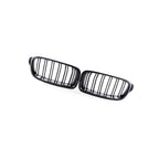 Half Carbon Gloss Black Dual Line Grille for BMW 3 Series F30 F35 (2013–2019)