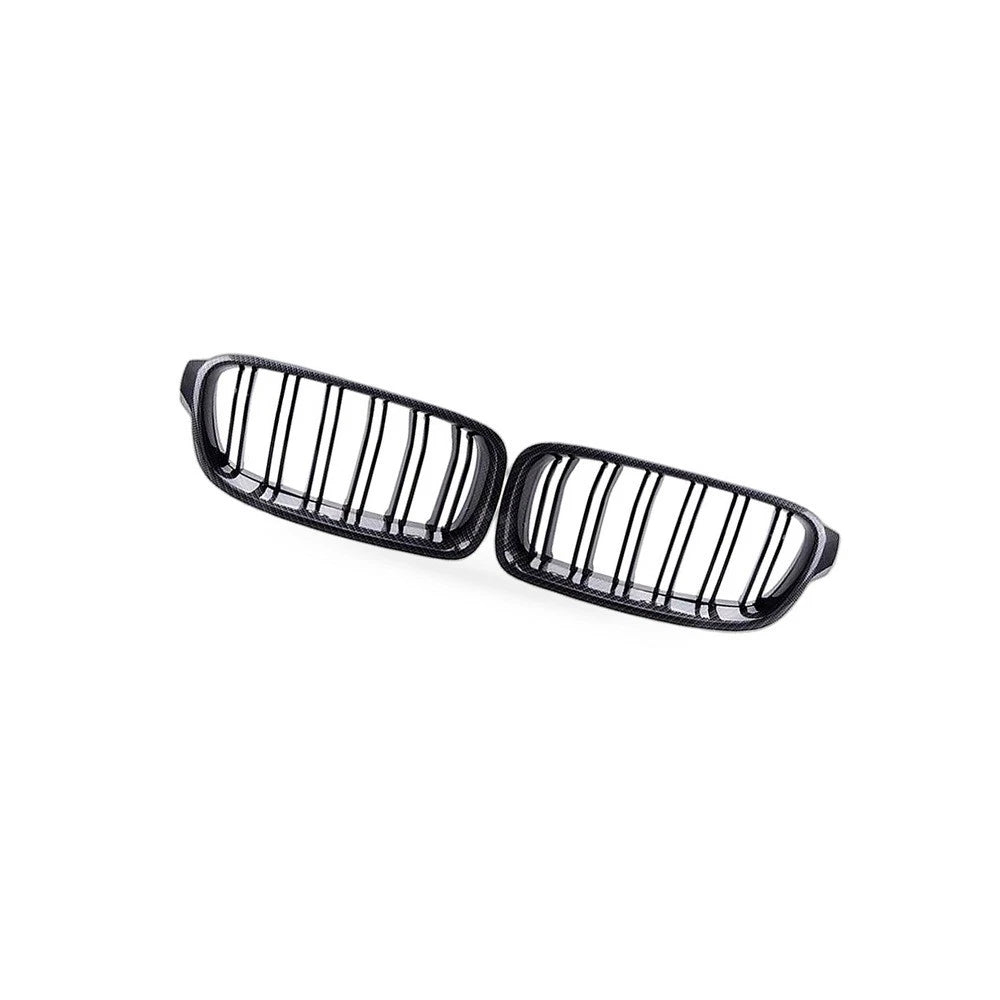 Half Carbon Gloss Black Dual Line Grille for BMW 3 Series F30 F35 (2013–2019)