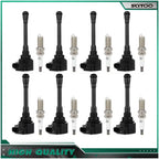 Set of 8 Ignition Coils & Spark Plugs for Nissan Titan NV2500 NV3500 (2017–2018)
