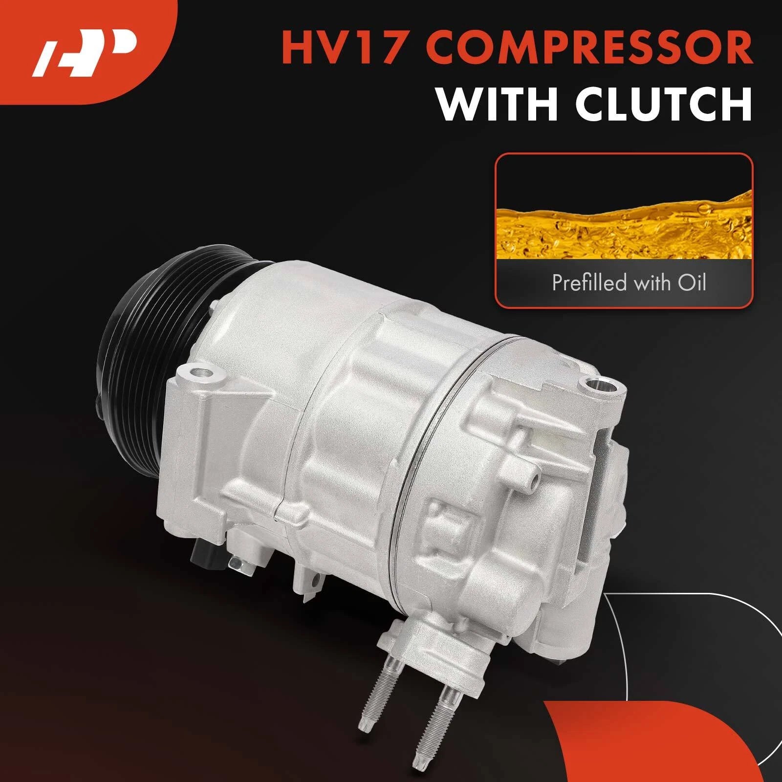 A/C Compressor with Clutch for Jeep Wrangler Cherokee (2018-2025)