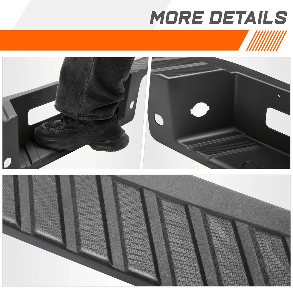 Rear Bumper Step Pad for Ford F-150 (2004–2008) w/ Sensor Holes, Tow Package, Black