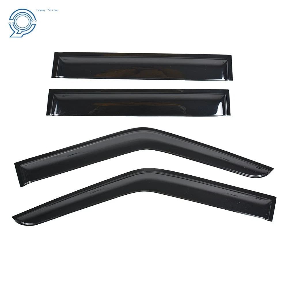 Set of 4 Black Window Visors for Nissan Frontier (2005–2020) Rain Guard