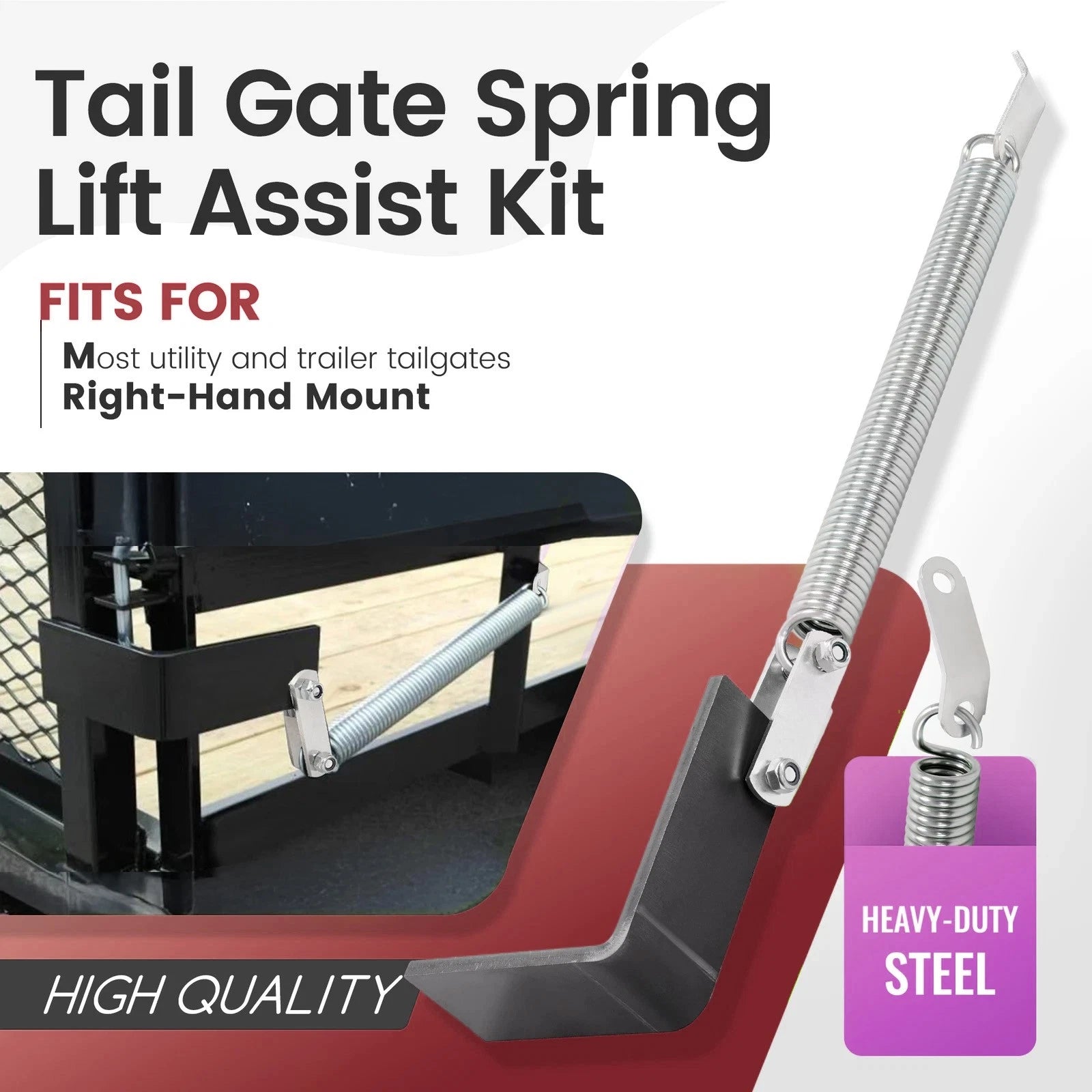 Tailgate Spring Lift Assist Retrofit Kit for Universal Trailer