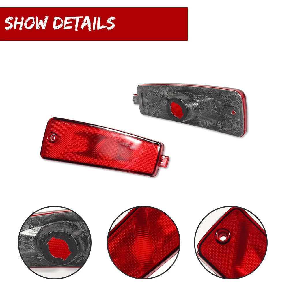 2X Red Lens Rear Bumper Side Marker Reflector Lights for Chevrolet HHR (2006–2011)