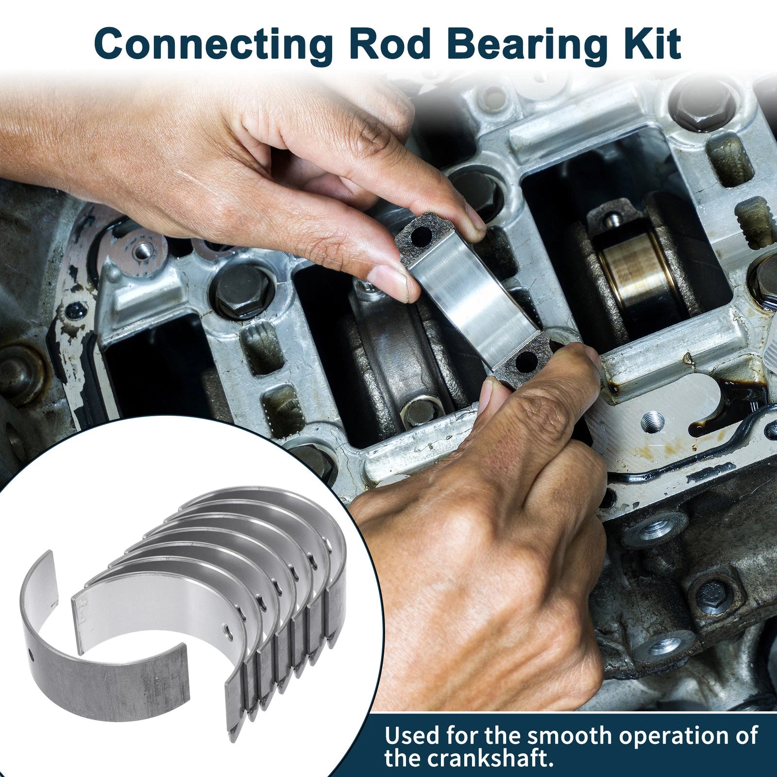 Set of 8 Connecting Rod Bearings for Nissan Caravan (No. 12111P5112)
