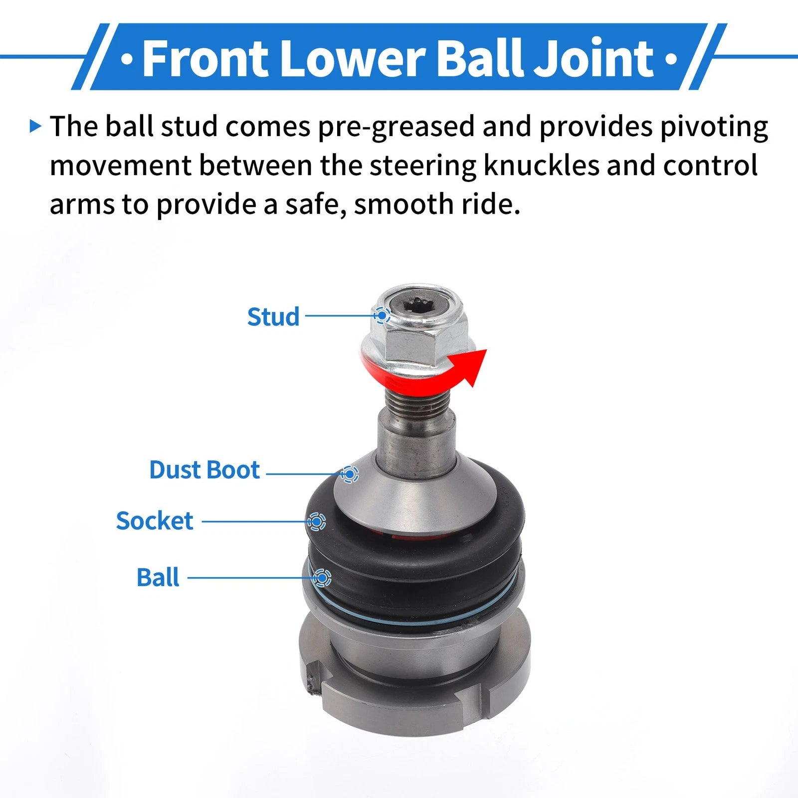 2X Front Lower Ball Joints for Mercedes-Benz GL-Class (2005–2012) No. 1643300935