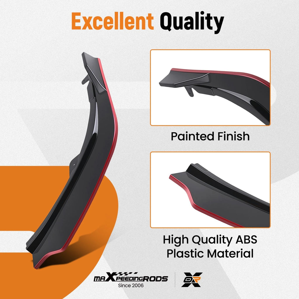 Front Bumper Accent Lip for Toyota Camry SE XSE (2021–2024) Black Red Sport