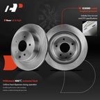 Set of 2 Rear Brake Rotors & Pads for Nissan Leaf Rogue (2010–2023)