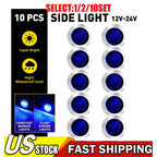 Set of 10 LED Strobe Marker Lights Blue for 12V Vehicles