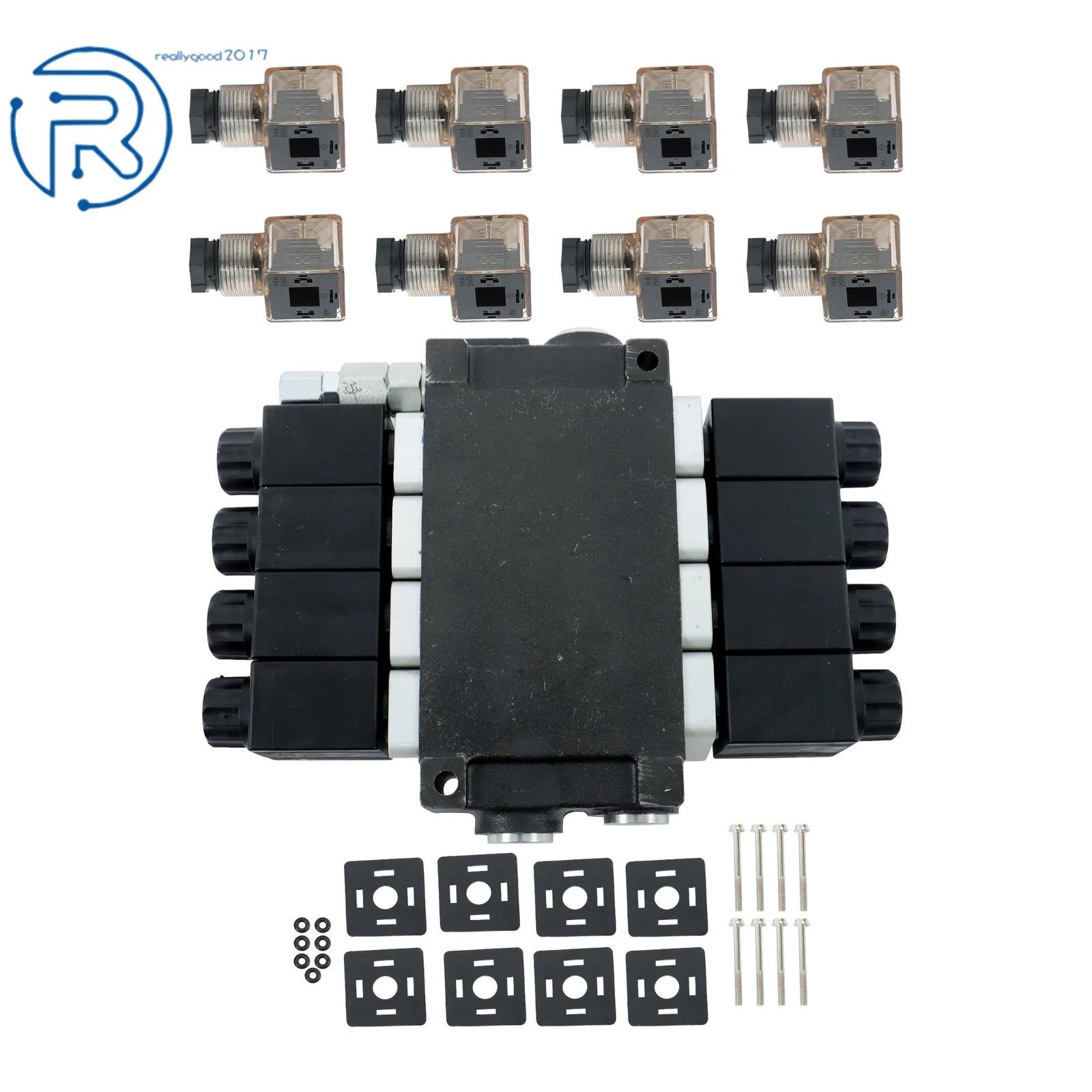4X 12V DC Hydraulic Monoblock Solenoid Directional Control Valve 13 GPM