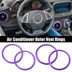 4 x AC Outer Vent Rings Trim Covers for Chevrolet Camaro (2016-2020) Purple