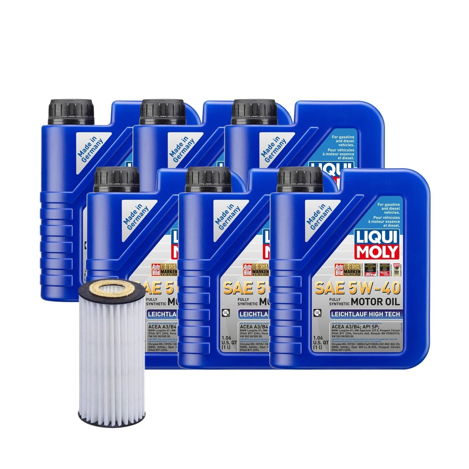6L Liqui Moly 5W-40 Oil Change Kit for Audi 1.8/2.0L (2000–2023)