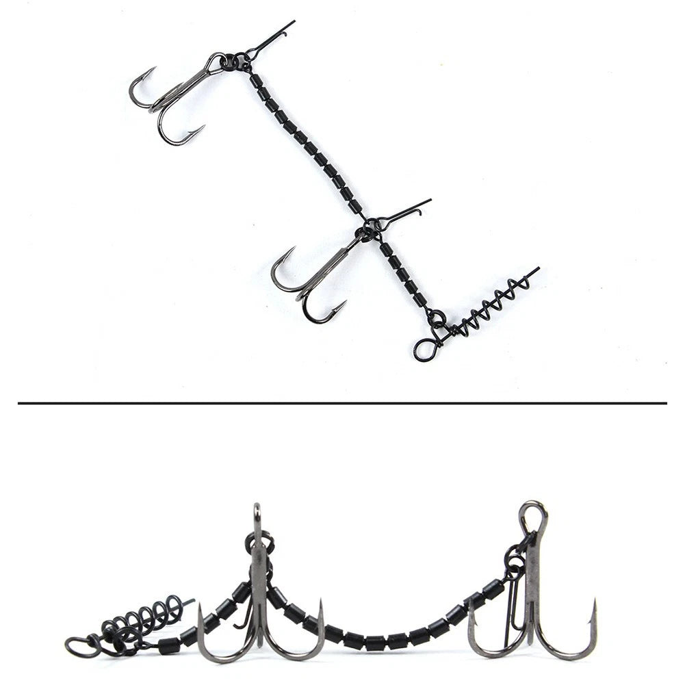 10X Stainless Steel Treble Fishing Hooks Barbed Stinger 10pcs Pack
