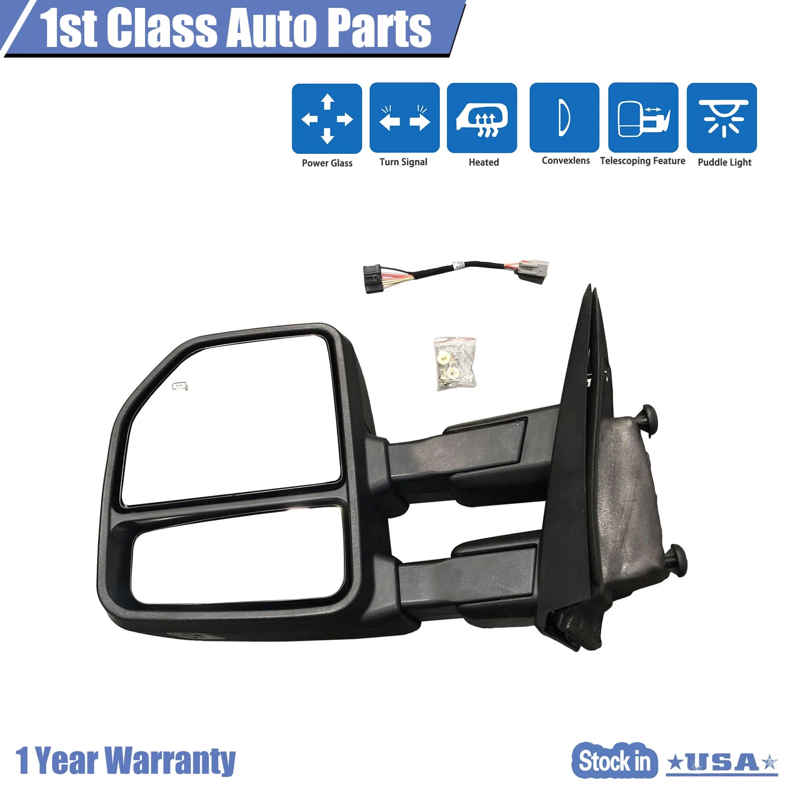Left Power Heated Towing Mirror + LED Signal Lamp for Ford F-150 (2015–2018)