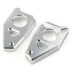 Yamaha YZF FZ8 FZ1 TMAX Silver Motorcycle Axle Spindle Chain Adjuster Blocks