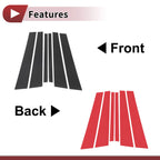 Door Pillar Window Trim for Ford Mercury (1998–2008) Carbon Fiber Black