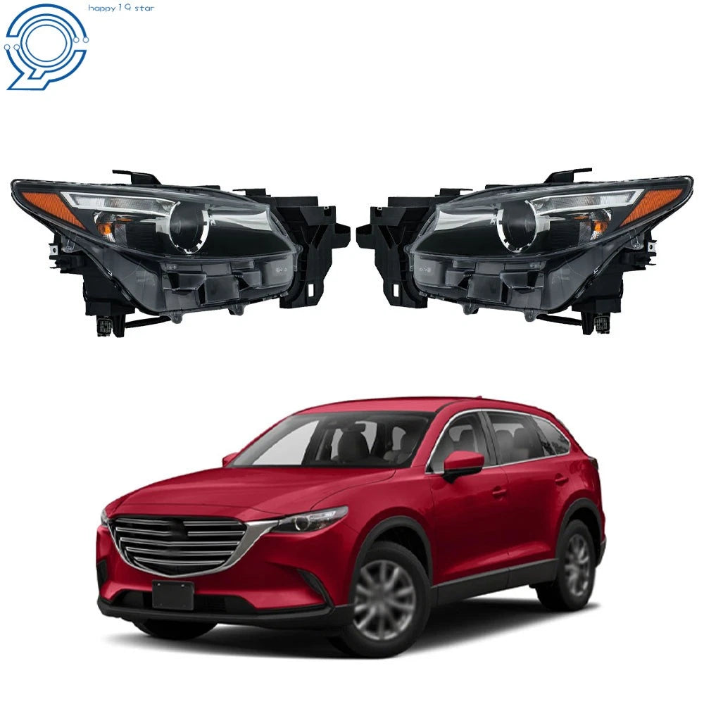 Set of 2 Headlight Replacement for Mazda CX-9 (2016–2023) Halogen LED Housing