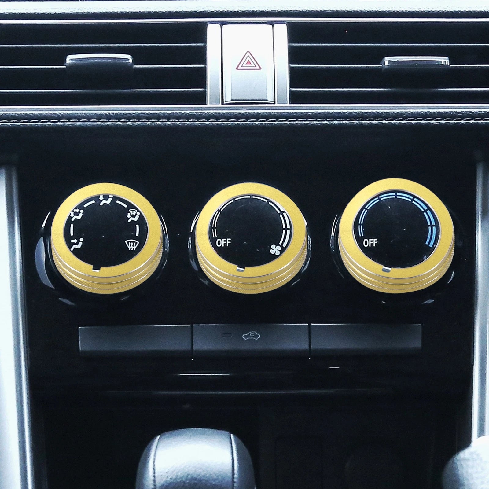 Set of 3 AC Air Conditioner Switch Knob Covers for Mazda CX-3 (2015) Gold Tone 703820590811
