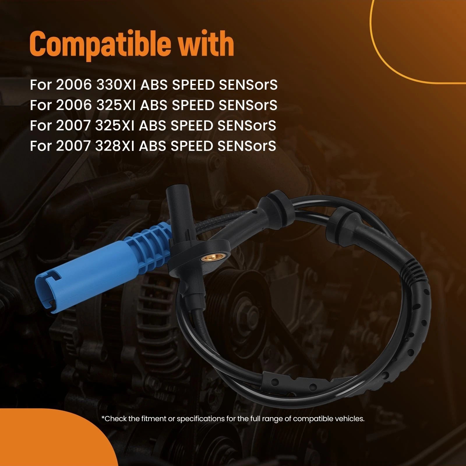 ABS Speed Sensor for BMW 325xi 328xi 335i (2006–2013) 34526764859, 34526764858