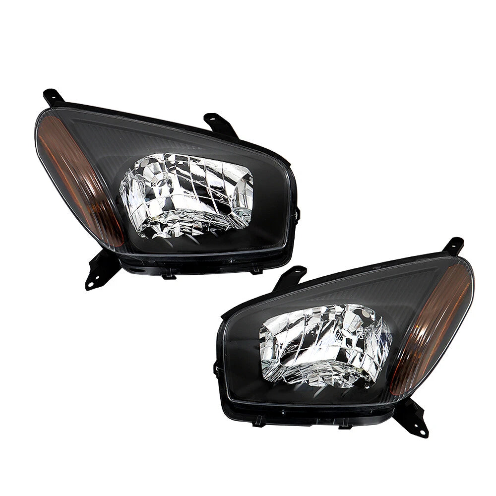 Set of 2 Black Housing Halogen Headlights for Toyota RAV4 (2001–2003)