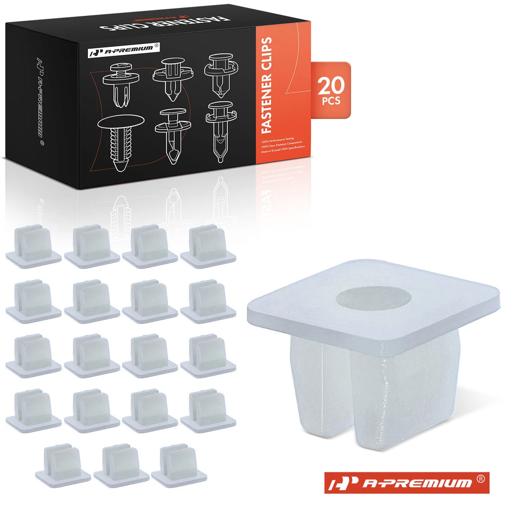 White Nylon Grommet Screw Bumper Retainer Clip for Toyota (20 Pack)