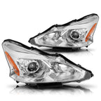 Projector Headlight Set for Nissan Altima Sedan (2013–2015) Amber Corner Chrome