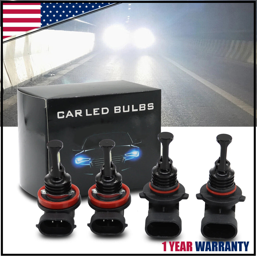 Set of 2 6000K LED Headlight Bulbs 9005 H11 for Chevy Silverado 1500 2500 HD