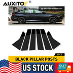 Set of 6 Glossy Black Pillar Post Trim for Honda Accord (2018–2021)