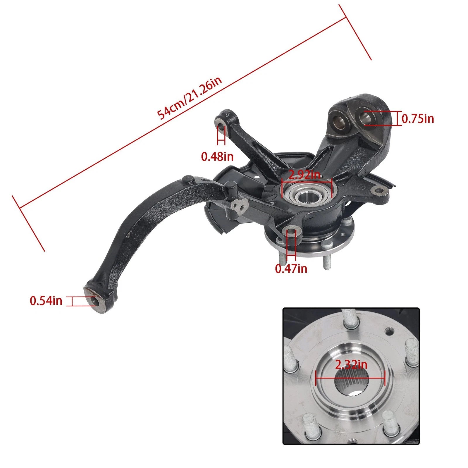 RH Steering Knuckle Wheel Hub Bearing Assembly for Ford Fusion (2006-2012)