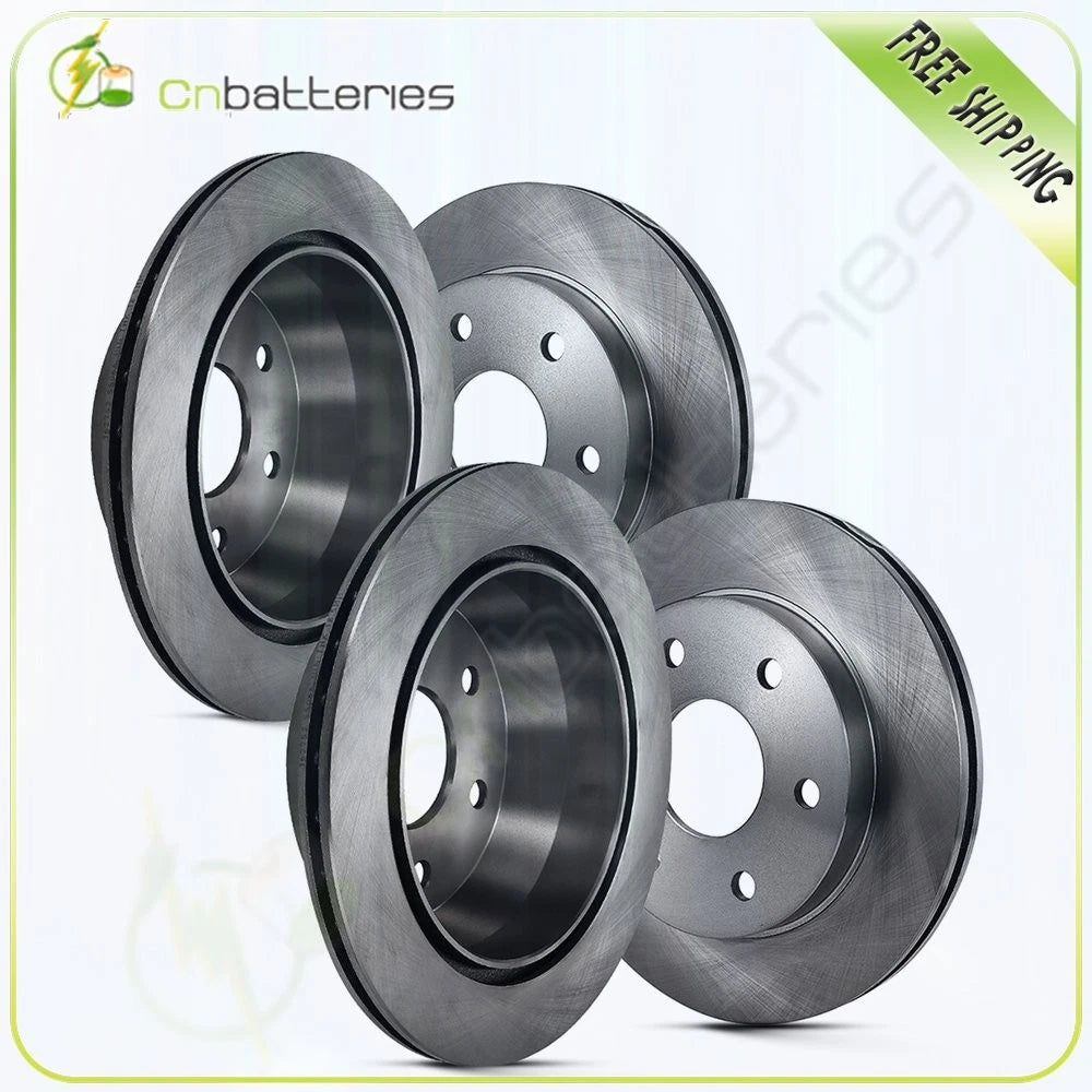 Set of 2 Front Rear Solid Brake Rotors for GMC Sierra 1500 (2001–2007)