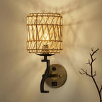 Dimmable Wall Light Fixture for HYMELA (Rattan Shade)