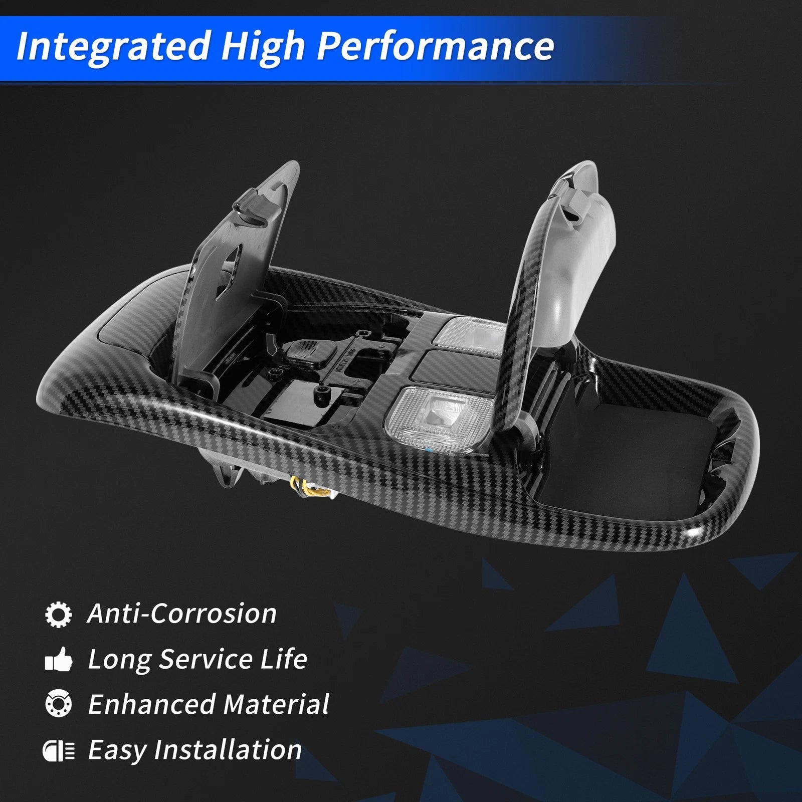 Carbon Fiber Overhead Console Light Assembly for Dodge Ram 1500 (2019–2023) No.SN96TL2AA