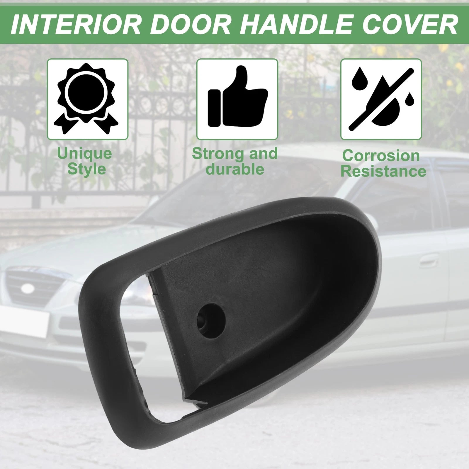 Set of 2 Front Rear Interior Door Handle Trim Bezel for Hyundai Elantra (2001–2006) Black