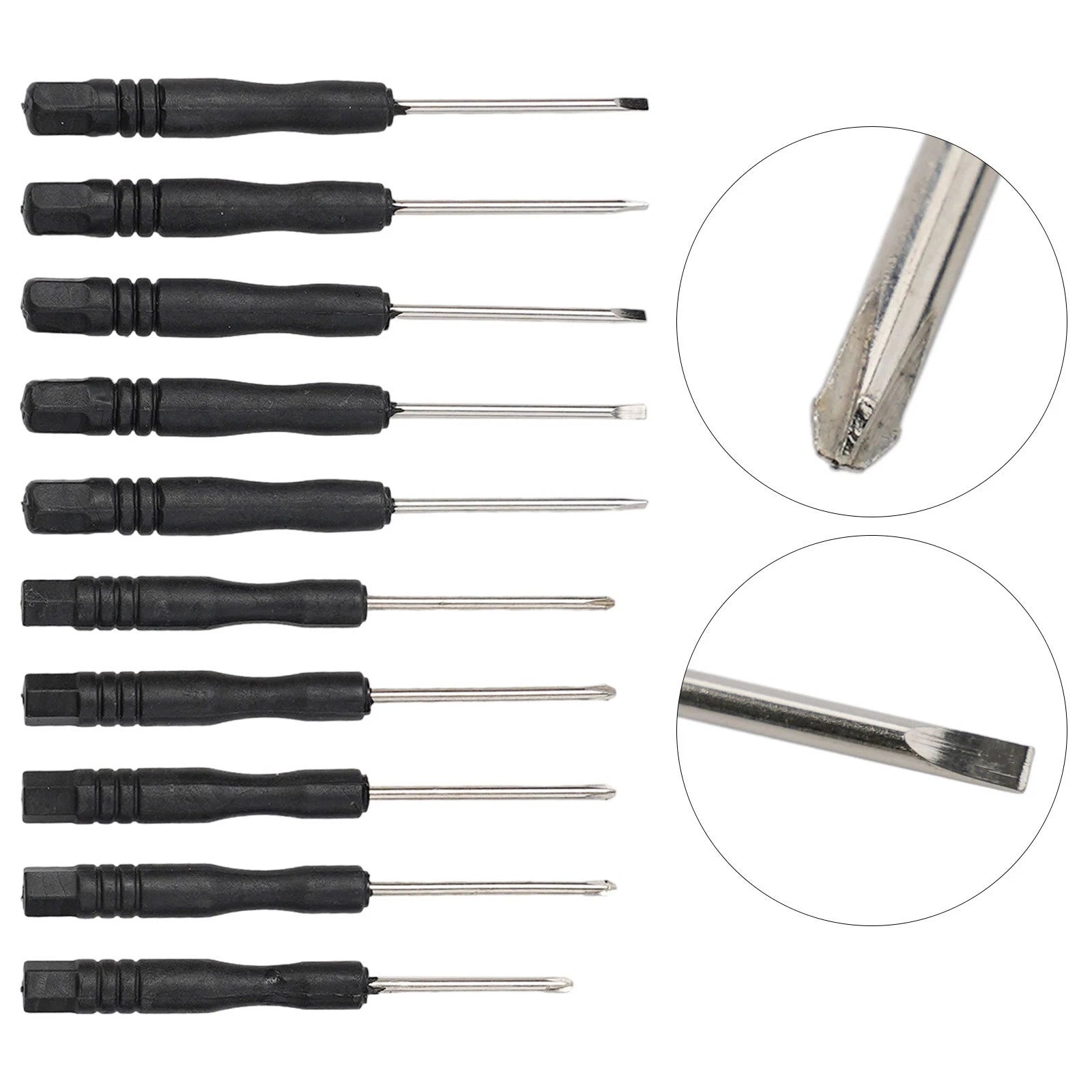 10pk Screwdriver Set for Repair (Crosshead, Slotted, Flathead)