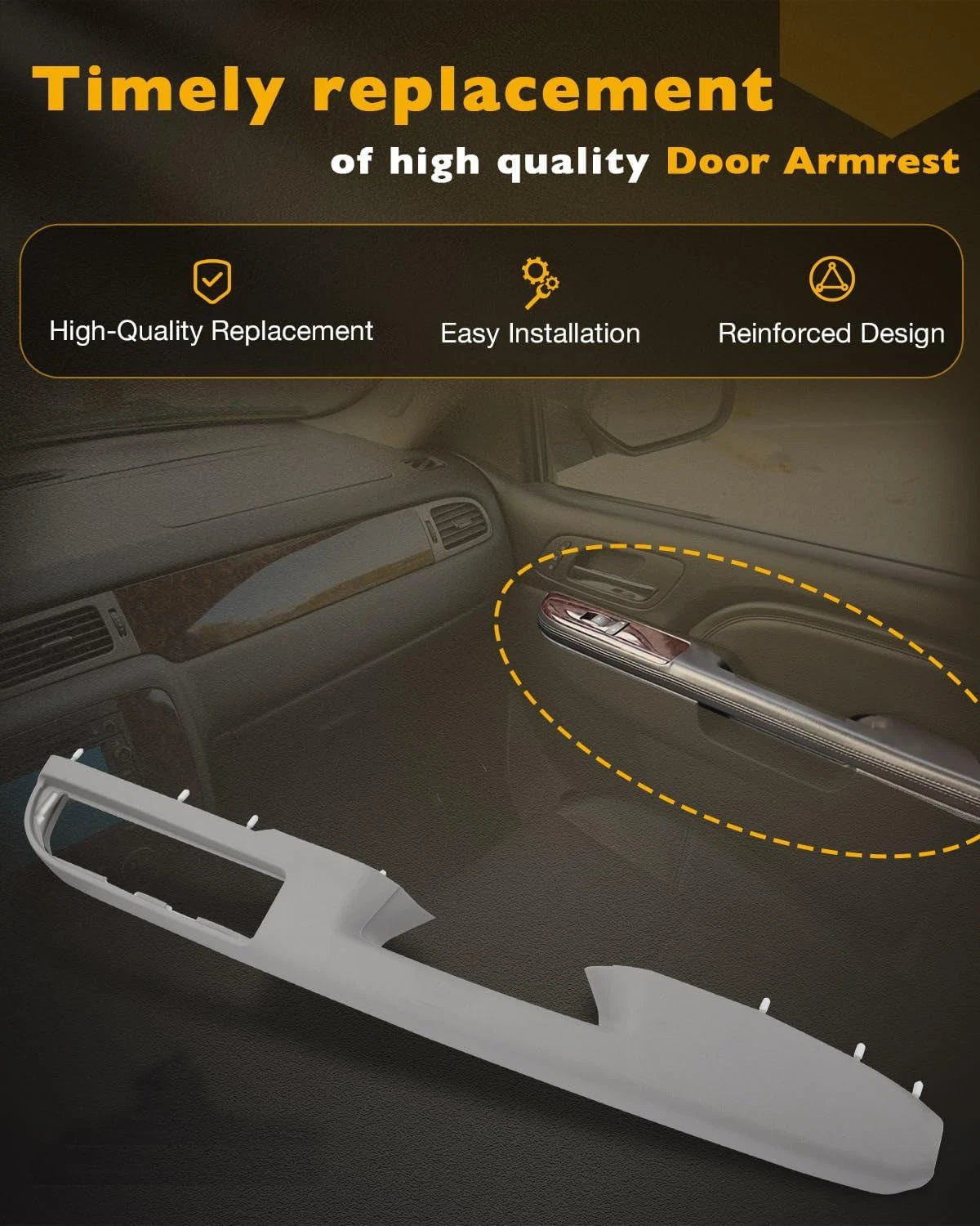 Passenger Armrest Repair Kit for Chevy Silverado GMC Sierra 1500 2500 (2010–2014)