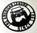 Black Metal Jeep American Legend Since 1941 Off Road Emblem Sign (14 in)