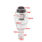 8AN Male Flare Bulkhead to 3/8" Hose Barb Fuel Tank Fittings (Universal) 2 Pcs