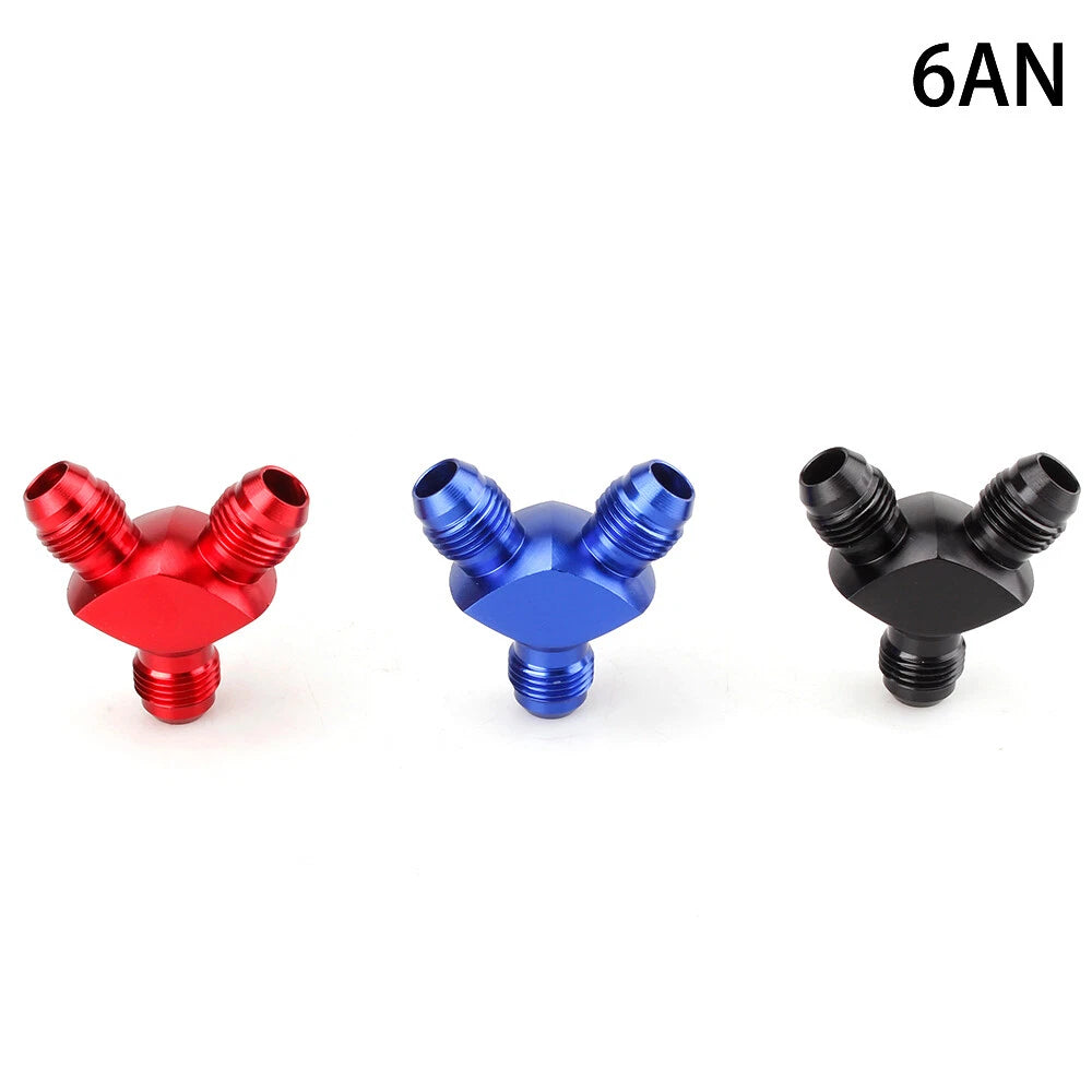 6AN Fuel Block Fitting Junction Coupler Adapter for AN6 (6/6/6) - Black