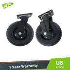 2 Pcs 8" Rubber Swivel Caster Wheels for Heavy-Duty Use (1000Lbs)
