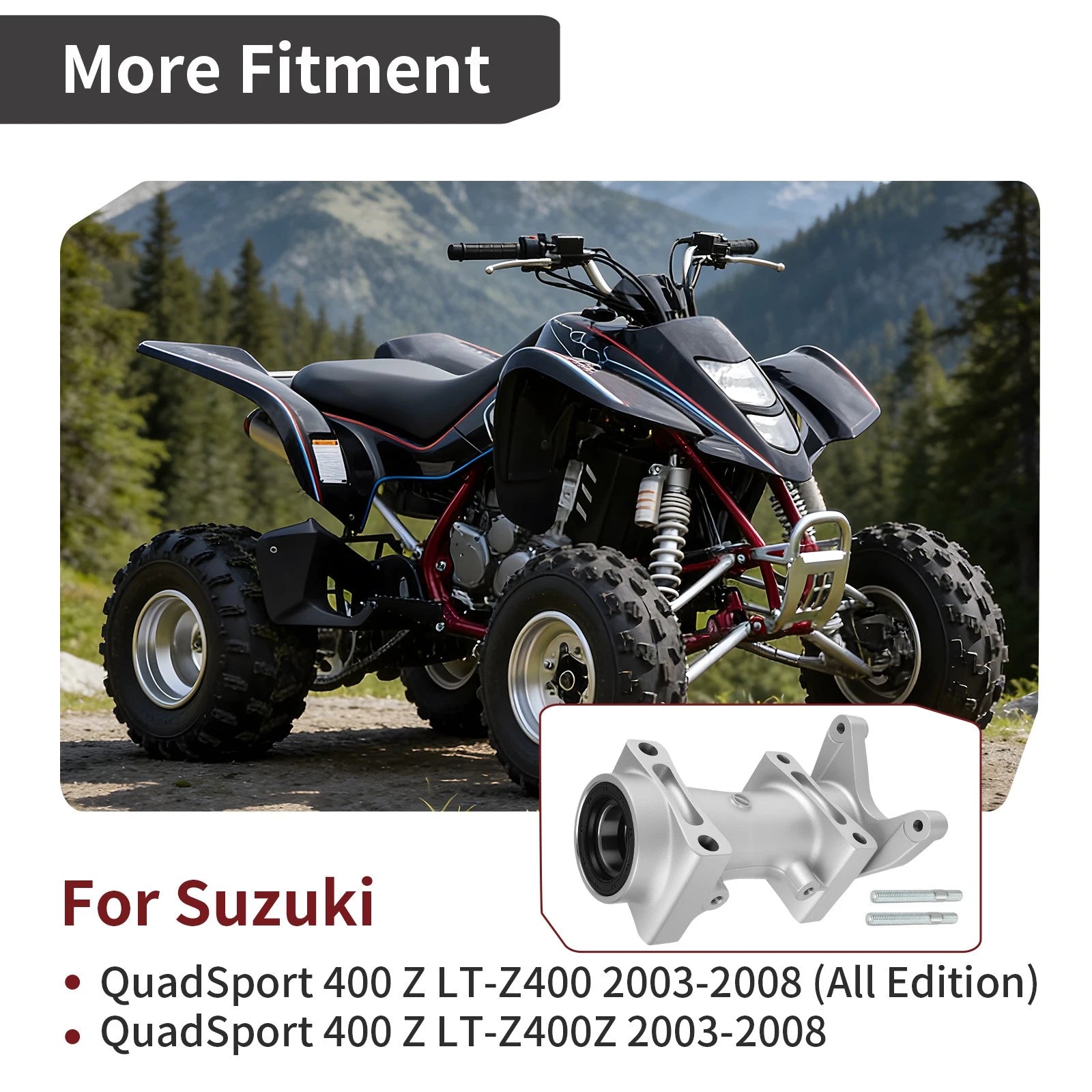 Rear Axle Bearing Housing Carrier for Suzuki Quadsport Z400 (2003–2008)